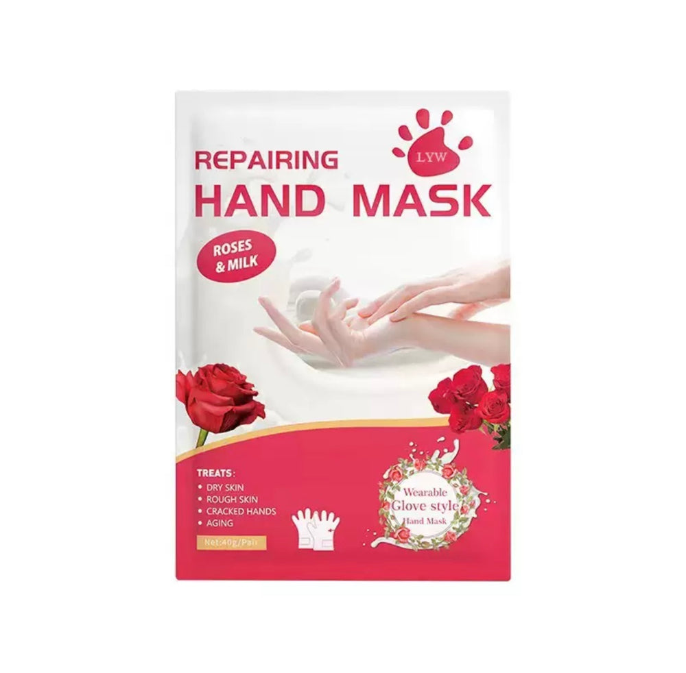 Maschera Mani Esfoliante e Idratante (Rosa e Latte)