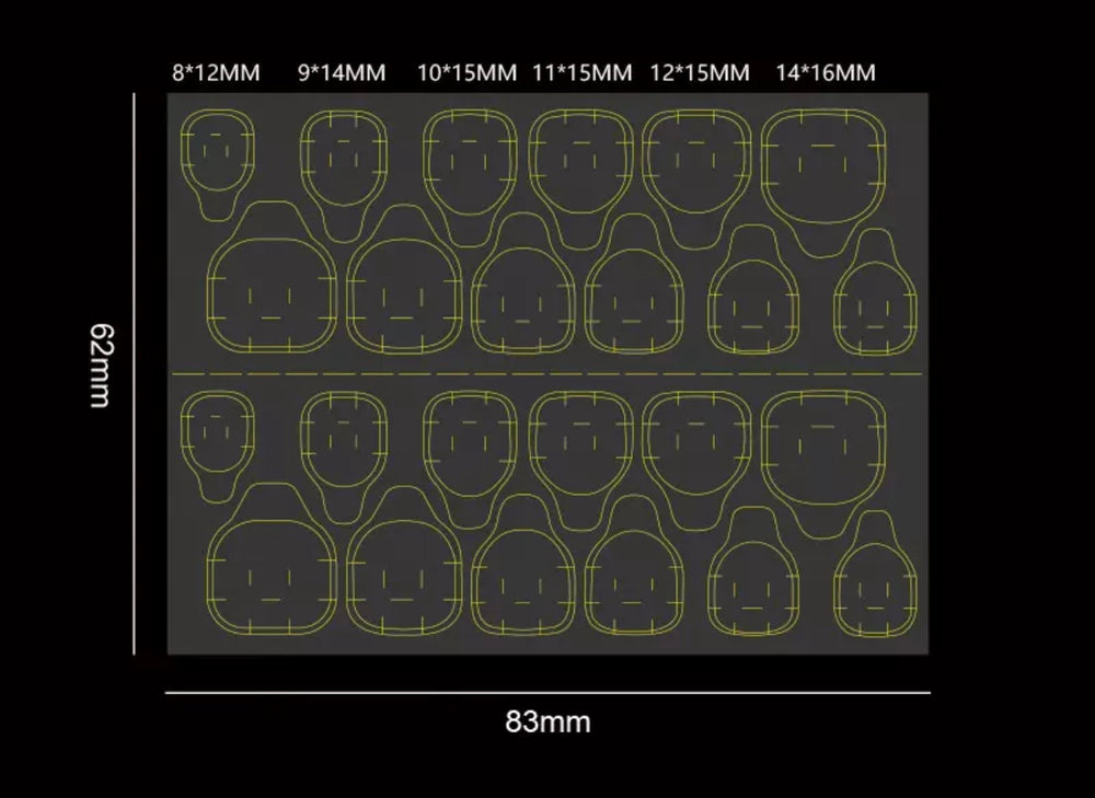 Adesivi Per Unghie 24pcs 83mm*62mm (per taglia xs）