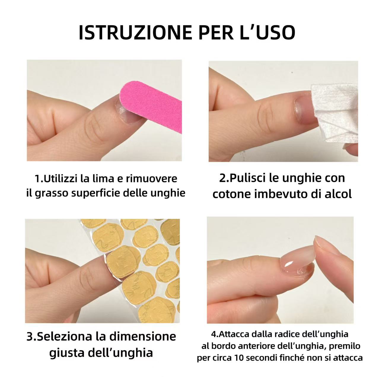 
                  
                    Handmade in gel S361 / 10pz (la forma quadrata e lunghezza corta  16mm)
                  
                